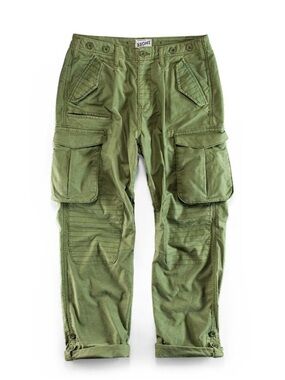 Men's Olive Green Utility Cargo Pants with Knee Panels